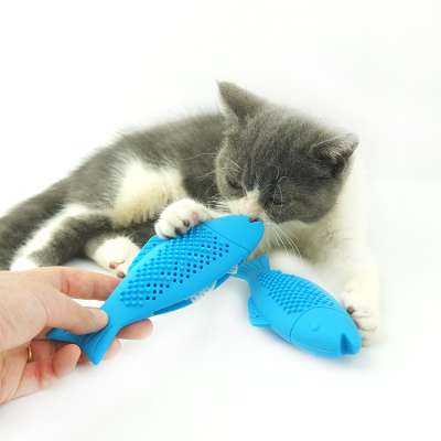 Cat Toothbrush Catnip Toys Fish Shape Pets Chew Bite Supplies for Cat Kitty Kitten Fish Flop Cat Toy tooth brush