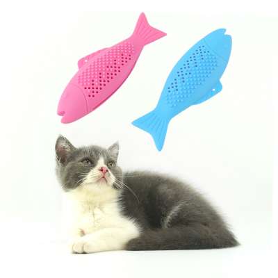 Pet Chew Catnip Silicone Chew Toys Cat Toy Teeth Cleaning Toothbrush Teething Brush  pets Toothbrush