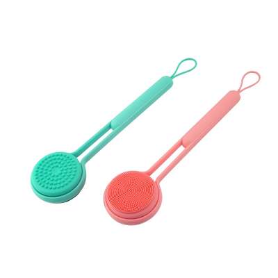 Household shower waterproof soft silicone long handle electric shower brush with high quality